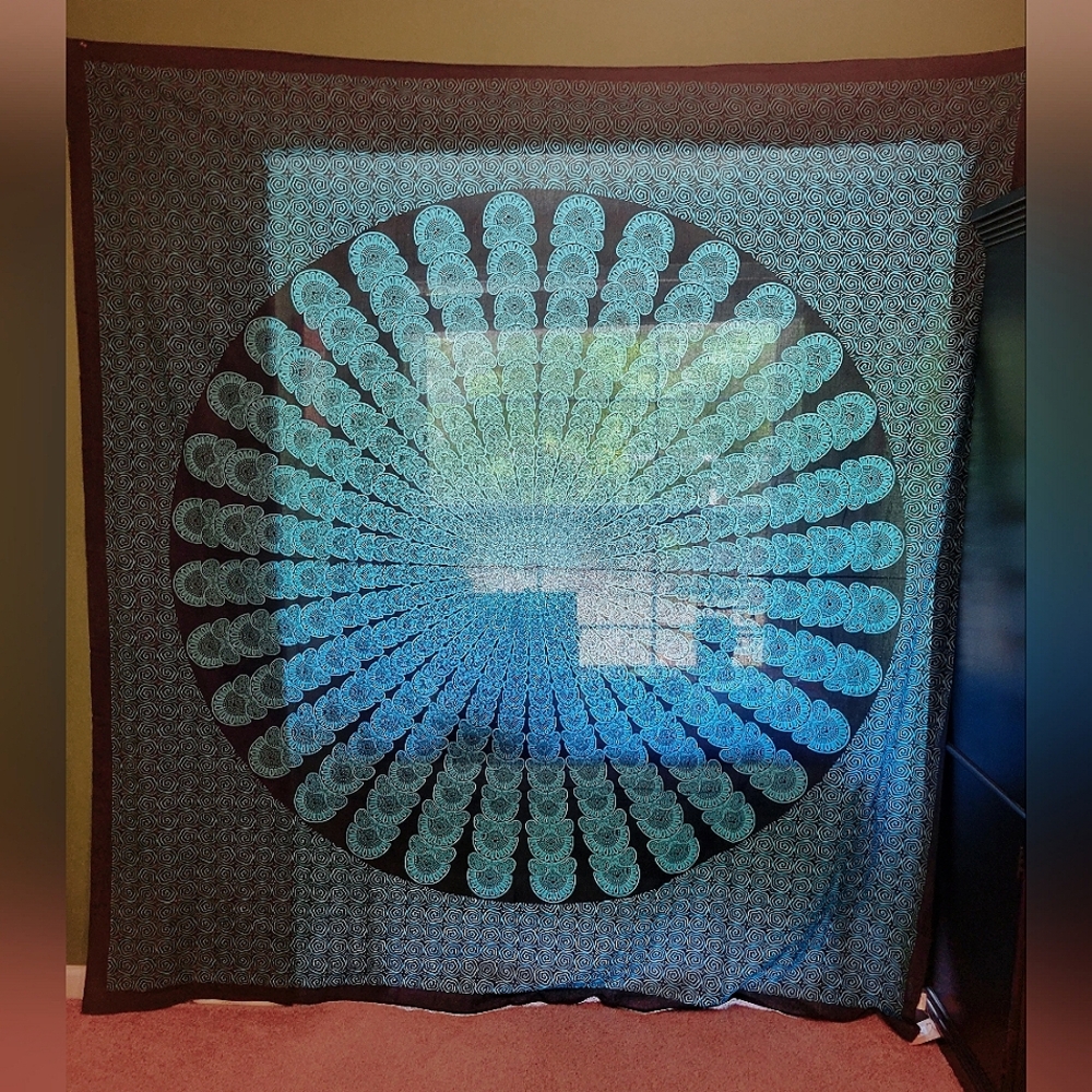 Authentic Indian tribal mandala boho wall tapestry.
